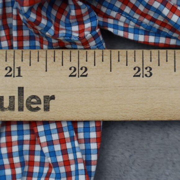 J Crew Shirt Mens Large 16 .5 Blue Red Plaid Dress Workwear Office Button Up - Picture 5 of 16